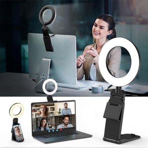 Ring Licht Laptop Video Konferenz Licht Ring Licht Mit Telefon Halter 360 Drehbare Beleuchtung