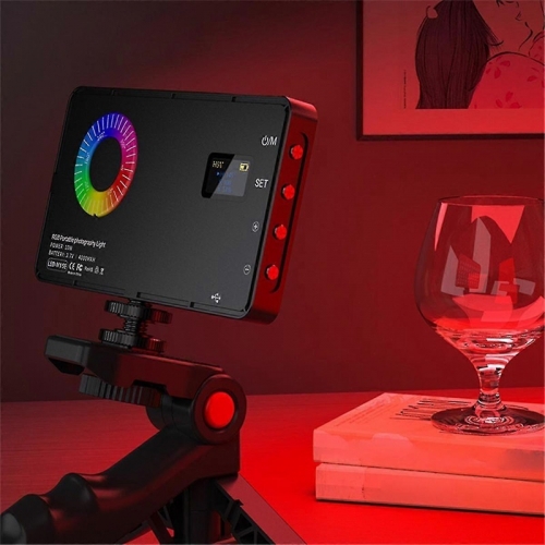 RGB LED Video Fill Light, 4000mAh Battery Rechargeable Video Light for Photography Video Live Fill