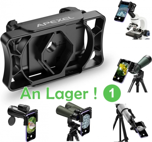 APEXEL Adaptateur Universel pour Smartphones Compatible avec Jumelles / Monoculaires / Longues-vues / Microscope / Télescope