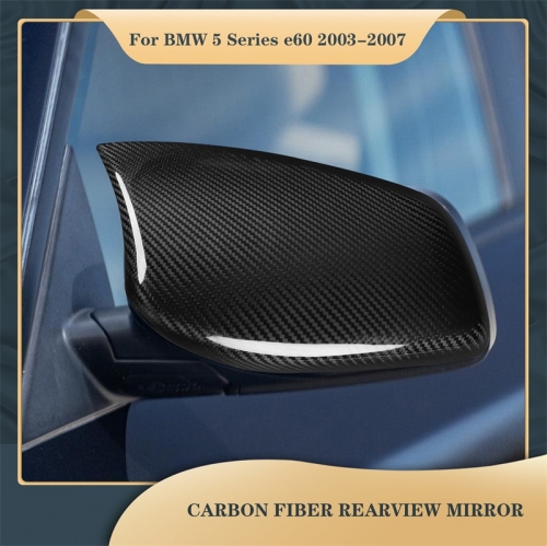 Pour BMW série 5 e60 2003-2007 rétroviseur en fibre de carbone véritable autocollant en fibre de carbone accessoires d'intérieur de voiture