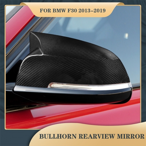 For BMW F30 2013-2019 cow horn rearview mirror Real Carbon fiber Sticker Car Interior Accessories