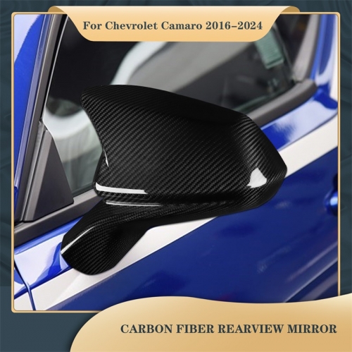 For Chevrolet Camaro 2016-2024 Carbon Fiber Rearview Mirror Cover Real Carbon Fiber Sticker Car Interior Accessories