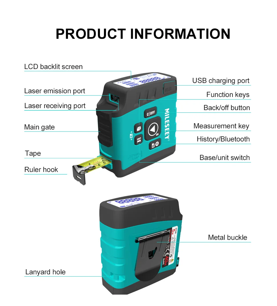 Mileseey 3-in-1 laser-entfernungsmesser