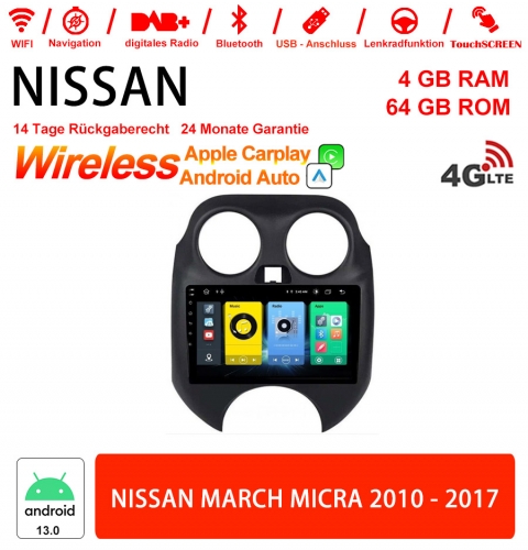 9 pouces Android 13 Autoradio/Multimédia 4Go RAM 64Go ROM Pour NISSAN MARCH MICRA 2010-2017 avec WiFi NAVI Bluetooth USB