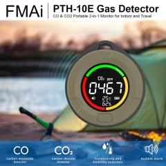 Mini détecteur de monoxyde de carbone PTH-10E, moniteur de qualité de l'air CO et CO2, écran LED HD, chargement USB, pour l'intérieur et les voyages