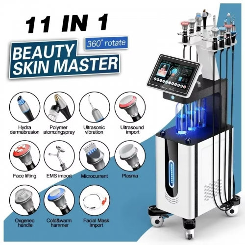 11 IN 1 Sauerstoff Hydra Derma brasion Multifunktions-Facelift ing Hautpflege Maschine Gesicht Ultraschall Reinigung Verjüngung Mitesser entfernen