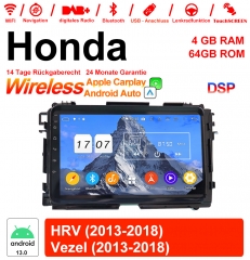 9 Zoll Android 13.0 Autoradio / Multimedia 4GB RAM 64GB ROM Für Honda  HRV 2013-2018 Vezel 2013-2018 Mit WiFi NAVI Bluetooth USB