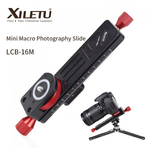 XILETU LCB-16M Mini Makro Fotografie Schiene Slider Tabletop Tragbare Rutsche für Kamera Makro Zeit-zeitraffer Fotografie ARCA SWISS