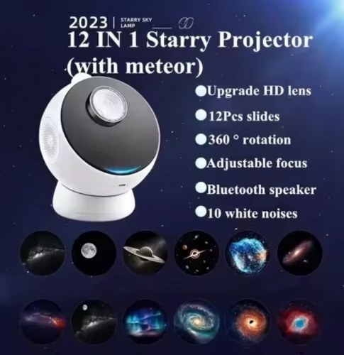 Projecteur d'étoiles galaxie avec étoiles filantes, haut-parleur Bluetooth personnalisé à 360 °, cadeau d'anniversaire