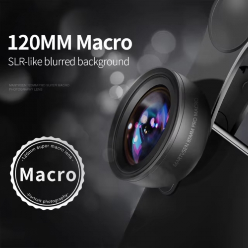 Objectif macro 120mm, objectif photo professionnel 5k HD 10x super macro universel pour appareil photo à clip pour iPhone Samsung Android