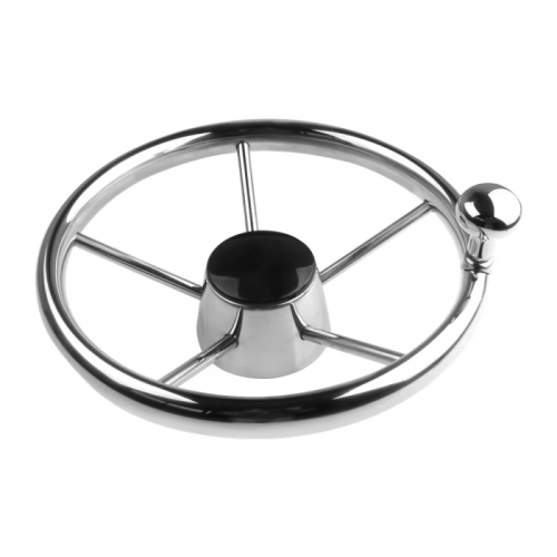 Boat accessories Steering Wheel with Button Stainless Steel 5 Spoke 25 Degree 11 '' for Marine Yacht