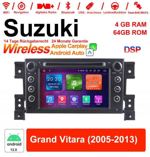 7'' Android 13.0 Octa-core 4Go de RAM 64Go de ROM Autoradio Flash / Multimédia pour Suzuki Grand Vitara 2005-2013 Avec DVD WiFi NAVI Bluetooth USB