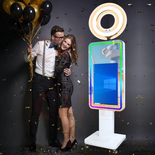 21.5 inch touch screen Magic Mirror photo booth built-in mini PC portable mirror photo booth selfie machine for party events wedding