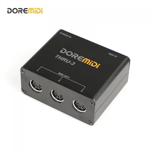 DOREMiDi MIDI THRU-3 Thru Box Controller 1 Midi input to convert into 3 Midi outputs with standard Midi 16 channels