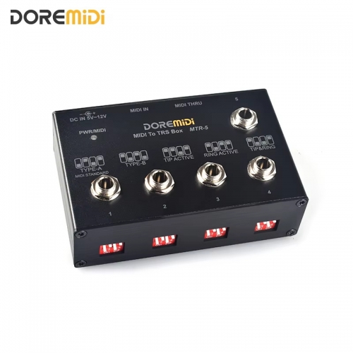 Doremidi MIDI To TRS Box (MTR-5) convertit l'interface MIDI DIN à cinq broches en interface TRS pour convertir une entrée MIDI en cinq sorties TRS