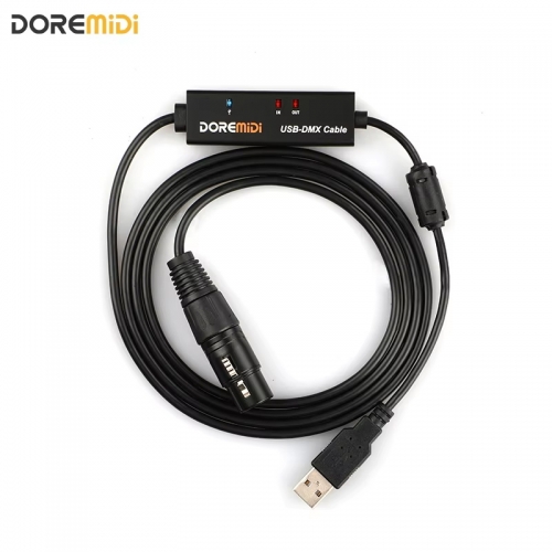 DOREMiDi USB To DMX/RDM Cable With Display Magnetic Ring Shield USB 2.0 Full Speed ​​adapter