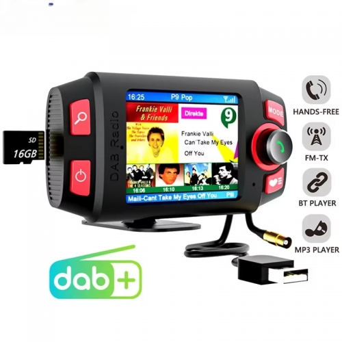 Récepteur radio dab pour voiture, adaptateur audio, transmetteur FM, Bluetooth, lecture de cartes TF, lecteur MP3 stéréo Aux