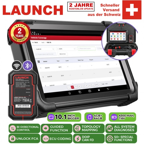 2024 LAUNCH X431 PRO3 APEX Profi KFZ Scan Tool OBD2 Diagnosegerät Auto Scanner Online ECU Codierung Topologiekarte CAN FD & DoIP All-System Diagnostic