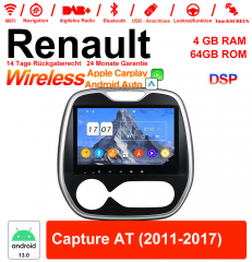 9 pouces Android 13.0 Autoradio / Multimédia 4 Go de RAM 64 Go ROM pour Renault Capture AT 2011-2017 avec WiFi NAVI Bluetooth USB