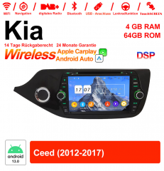 8 pouces Android 13.0 Autoradio / multimédia 4Go de RAM 64Go de ROM pour Kia Ceed 2012-2017 avec WiFi NAVI Bluetooth USB