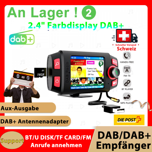 Auto DAB Radio Empfänger Audio Adapter FM Sender Bluetooth tf Karten wiedergabe Aux Stereo MP3-Player