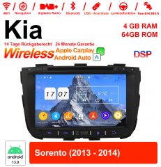 8 pouces Android 13.0 Autoradio / multimédia 4 Go de RAM 64 Go de ROM pour Kia Sorento 2013 2014 avec WiFi NAVI Bluetooth USB