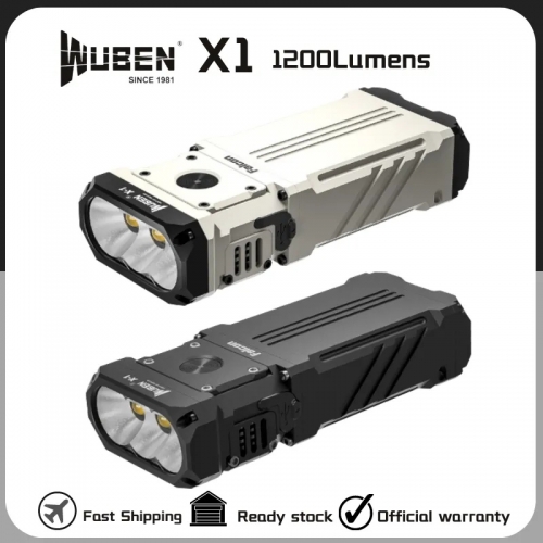 WUBEN X-1 Leistungsstarke Typ-C wiederaufladbare Taschenlampe 12000Lumen Strahlweite 303M Eingebauter Akku