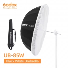 Godox UB-85W UB-105W UB-130W UB-165W Parabolic Black White Reflecting Umbrella Studio Light Umbrella with Diffuser Cover Fabric