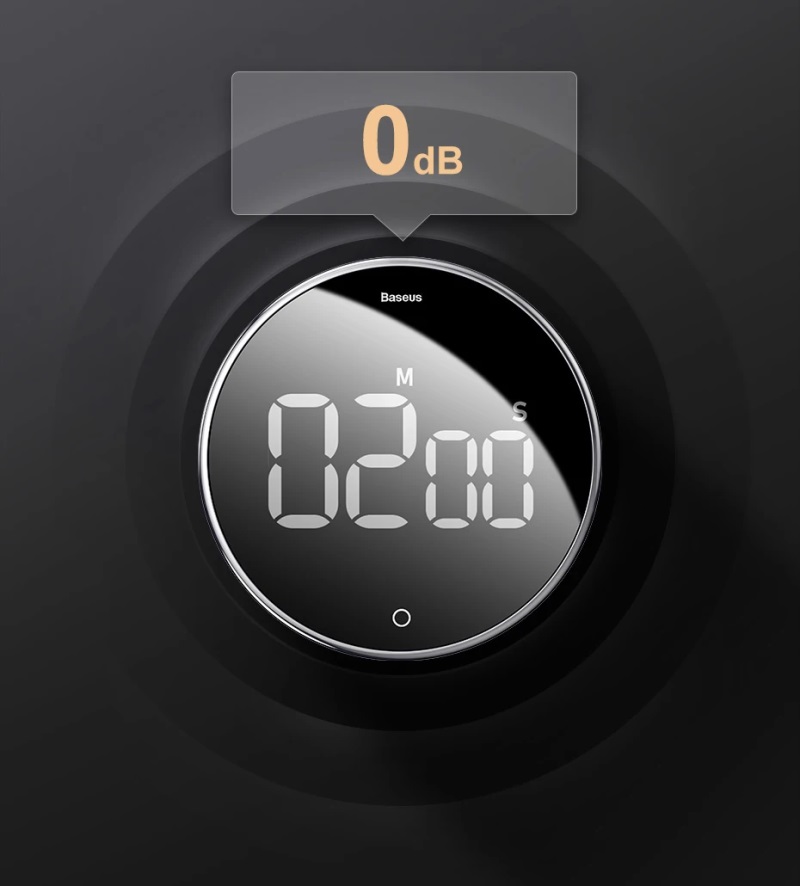 Baseus Magnetic Kitchen Timer, LED Display, Rotation Adjustment, Countdown and Stopwatch