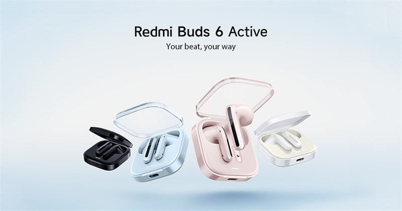 Redmi Buds 6 Active earbuds, Bluetooth 5.4, 30 hours battery life, IPX4 water-resistant