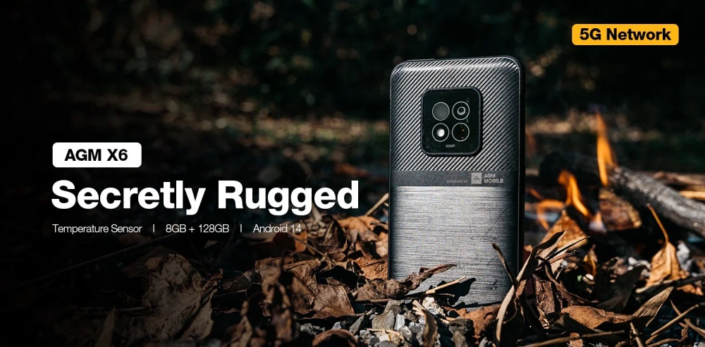 AGM X6 Rugged Smartphone with 50MP Camera, Temperature Sensing, 6.78-Inch FHD+ Display, and 5G Connectivity