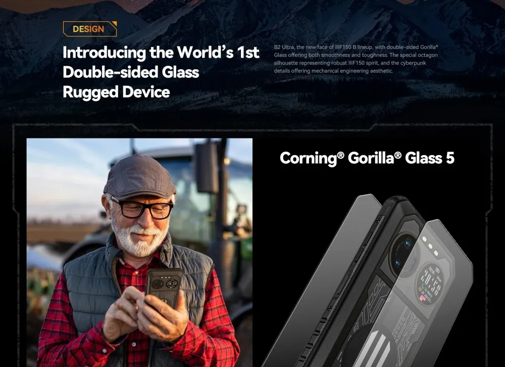 IIIF150 B2 Ultra 5G Rugged Smartphone with 15000mAh Battery, 200MP Camera, 6.8" 120Hz Screen, and Dual-Screen Design