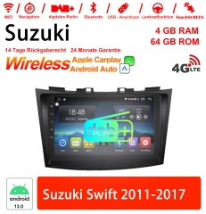 9 Zoll Android 13.0 Autoradio / Multimedia 4GB RAM 64GB ROM Für Suzuki Swift 2011-2017 Mit WiFi NAVI DAB+