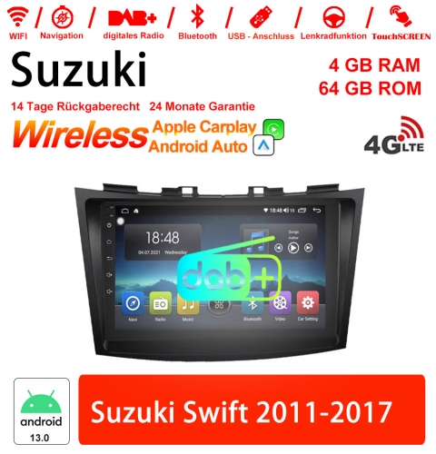 9 Zoll Android 13.0 Autoradio / Multimedia 4GB RAM 64GB ROM Für Suzuki Swift 2011-2017 Mit WiFi NAVI DAB+