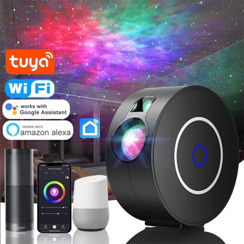 Tuya Wifi Smart Aurora Galaxy Star Projector Night Light Alexa Voice Control App Control LED Light Kids Gift