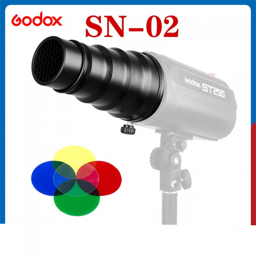 Godox SN-02 Snoot conique nid d'abeille grille Tube de faisceau lumineux pour montage Studio Flash stroboscopique K-150 K-180 250SDI 300SDI