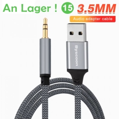 Câble Audio USB vers femelle 3.5mm, 2M, adaptateur de carte son externe pour casque, Microphone, ordinateur portable, câble d'extension Audio Aux