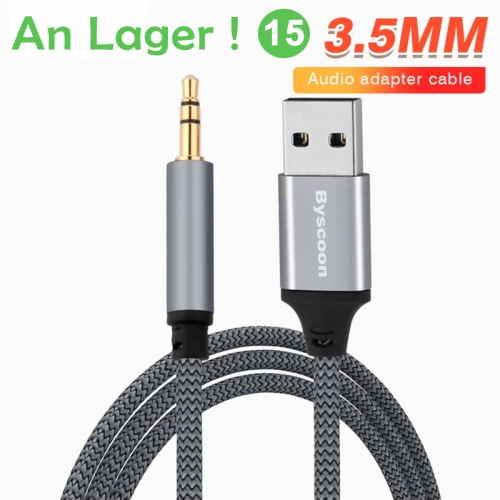 2M USB to 3.5mm jack audio cable headphone microphone external sound card adapter for PC laptop Aux audio extension cable