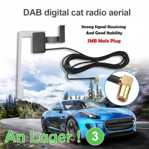 DAB Car Radio Antenna Dual Band Antenna with Reinforced Internal Glass Mount SMA to F Adapter for Car DAB All Models