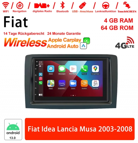 7 Zoll Android 13.0 Autoradio / Multimedia 4GB RAM 64GB ROM Für Fiat Idea Lancia Musa 2003-2008  Mit WiFi NAVI Bluetooth USB