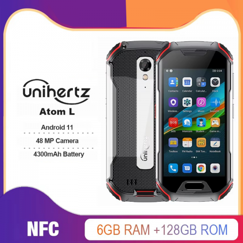 Unihertz Atom L Rugged Smartphone 6GB 128GB Android 11 Fast Charging 48MP Camera 4300mAh Fingerprint dual Sim P60 NFC Mobile Phone