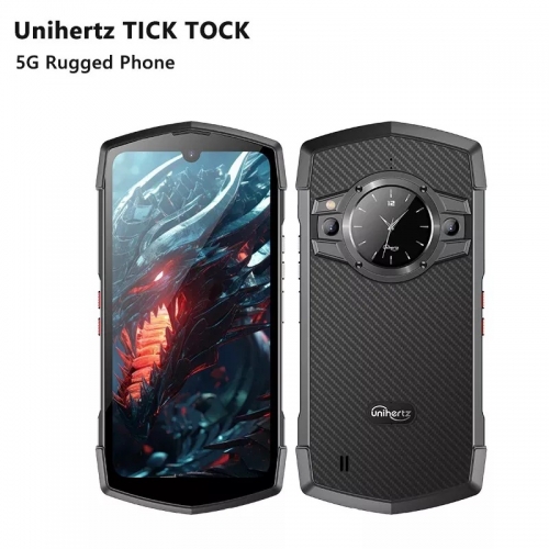 Unihertz Tick Tock 5G rugged smartphone 8GB 128GB 48mp camera mobile phone 6000mah phone with dual screen IP68 waterproof dual nano SIM card