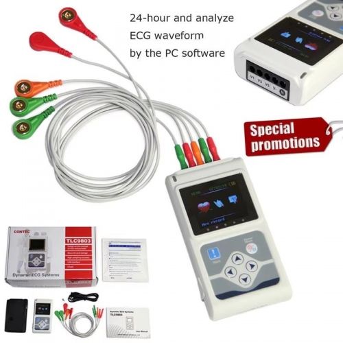 CONTEC TLC9803 3 Kanäle Beschreibbare Maschine Dynamische EKG Holter System überwachung tester Monitor gesundheit pflege für medizinische einrichtung