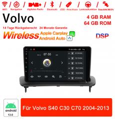 Android 13.0 autoradio / multimédia 4Go de RAM 64Go de ROM pour Volvo S40 C30 C70 2004-2013 Intégré Carplay / Android Auto