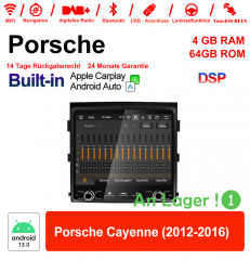 8.8 pouces Android 13.0 autoradio / multimédia 4GB RAM 64GB ROM pour Porsche Cayenne 2012-2016 intégré Carplay / Android Auto