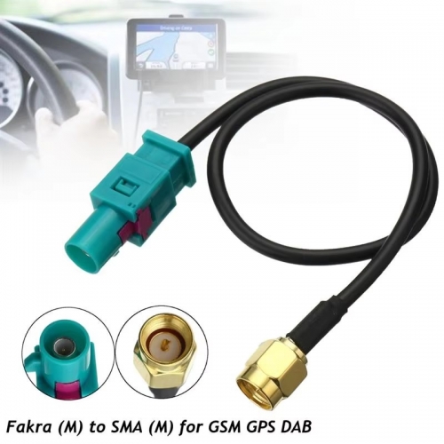 Adaptateur d'antenne de voiture, câble connecteur Fakra Z (mâle) vers SMA (mâle) pour GSM GPS DAB universel 21.5cm 1 pièce