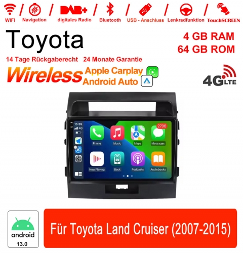 9 Zoll Android 13.0 Autoradio / Multimedia 4GB RAM 64GB ROM Für Toyota Land Cruiser (2007-2015)