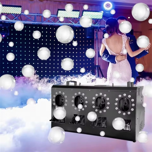 3000W 1500W LED Smoke Bubble Machine Double Holes Four Holes Wedding Party Bubble Spray Machine DMX for Stage Special Effect Christmas