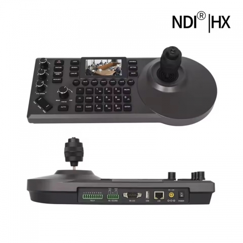 NDI PTZ Camera Joystick Controller POE 3" Preview LCD PTZ Controller Keyboard with 4D Joystick for Broadcast Church Live Streami