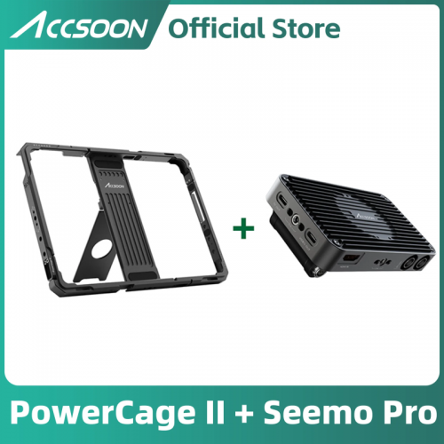 Accsoon ipad power cage ii with seemo pro sdi in/loop out for ipad 10/12 inch protective cage with battery supply buckle 1080phd